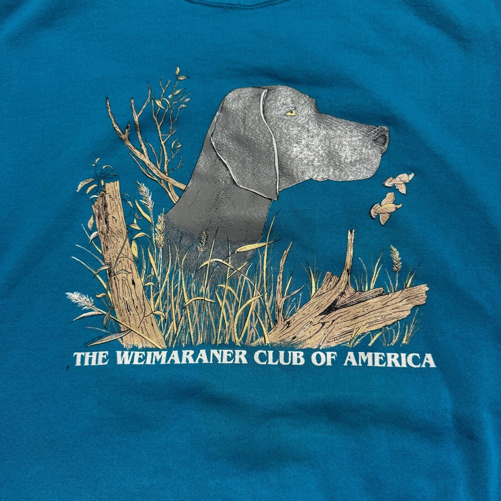 Vintage Blue Jerzees Graphic Crewneck Pullover - The Weimaraner Club of America - Picture 2 of 6